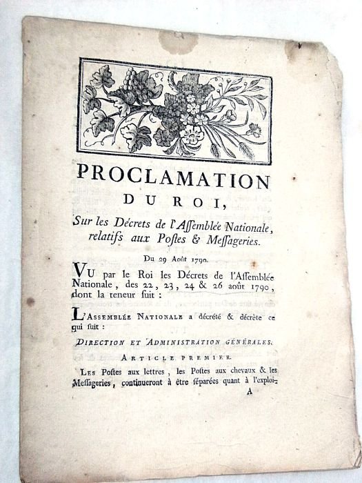PROCLAMATION du Roi, sur les décrets de l'Assemblée Nationale, relatifs …