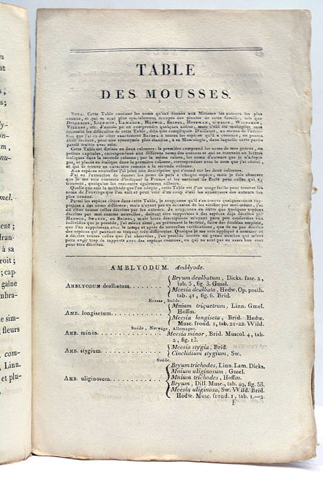 Prodrome des Cinquième et Sixième Familles de l'Aethéogamie. Les Mousses, …