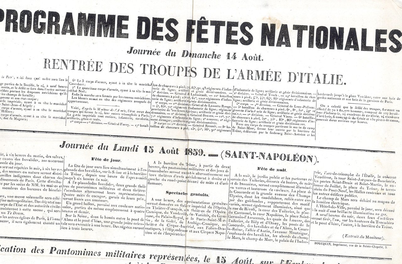 PROGRAMME DES FETES NATIONALES.