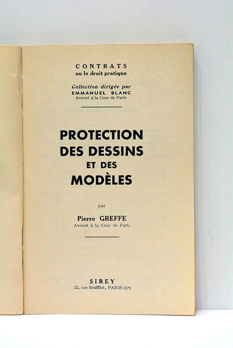 Protection des Dessins et des Modèles.