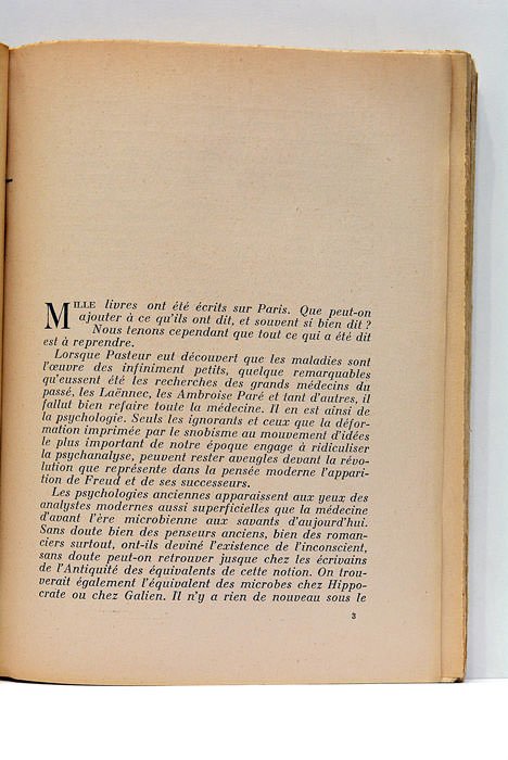 Psychanalyse de Paris. Lettre-préface de Bernard Grasset.