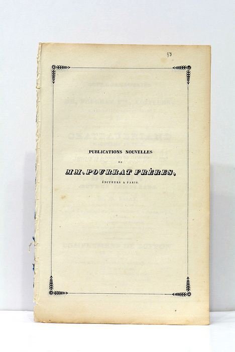 PUBLICATIONS NOUVELLES de MM. Pourrat Frères, Editeurs à Paris.