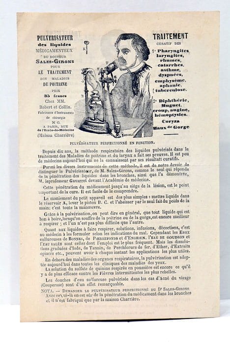 PULVERISATEUR des Liquides Médicamenteux du Docteur Sales-Girons pour le Traitement …