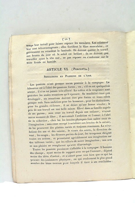 Quelques Considérations Générales sur l'Hygiène agricole.
