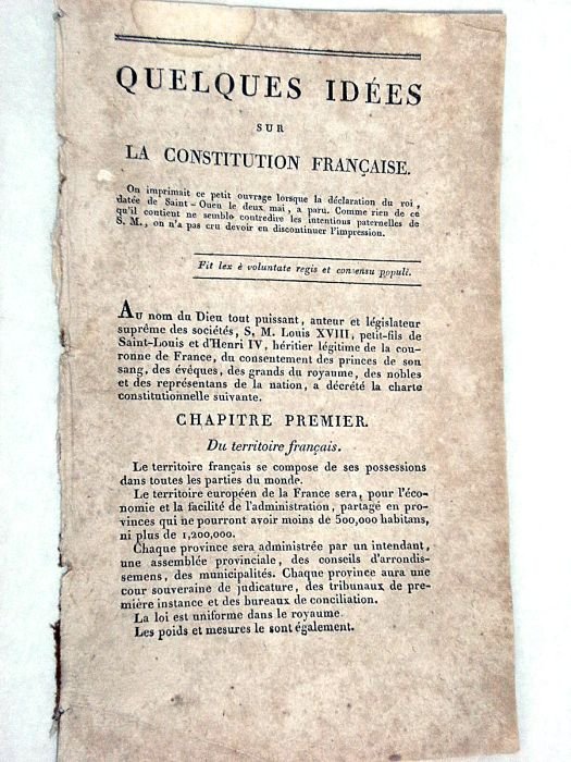 QUELQUES IDÉES sur la Constitution française.