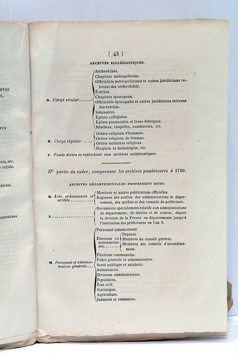 Rapport au Roi sur les Archives Départementales et Communales.