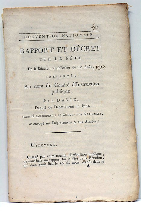 Rapport et décret sur la fête de la Réunion républicaine …