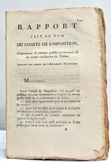 RAPPORT fait au nom du Comité de l'Imposition, concernant le …