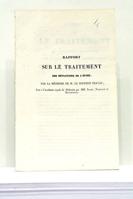 RAPPORT sur le Traitement des Déviations de l'épine, par la …