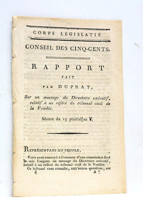 Rapport sur un Message du Directoire exécutif relatif à un …