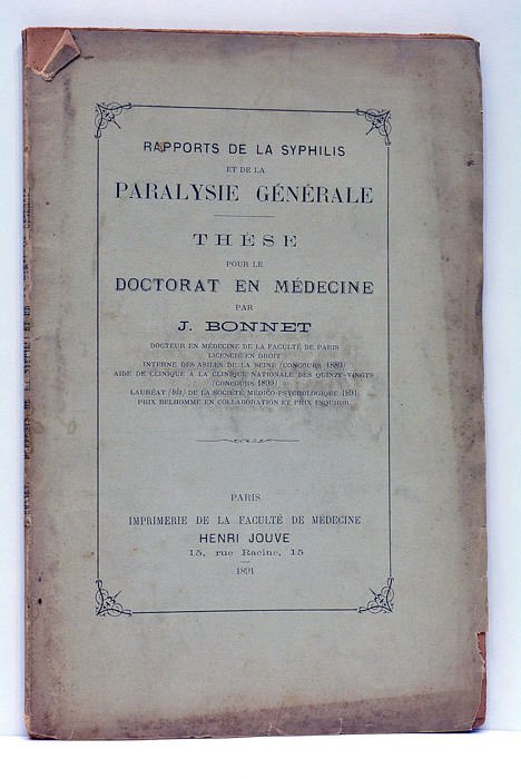 Rapports de la syphilis et de la paralysie générale. Thèse …