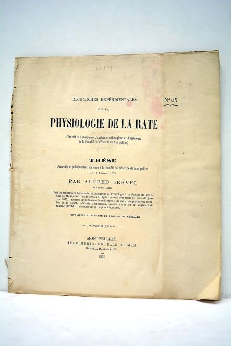 Recherches expérimentales sur la physiologie de la rate. Thèse presentée …
