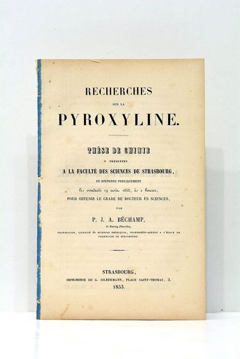 Recherches sur la Pyroxyline. Thèse de Chimie présentée à la …