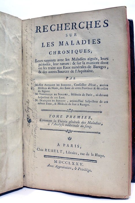 Recherches sur les Maladies Chroniques. Tome Premier (seul publié) contenant …