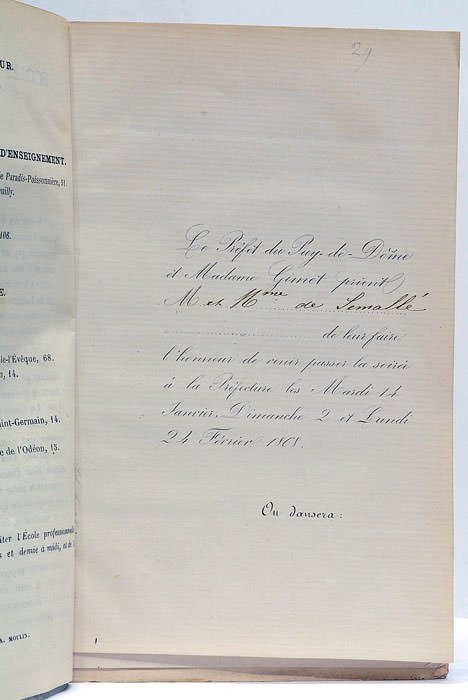 RECUEIL de 9 pièces diverses (prospectus, réglements, distributions de prix, …