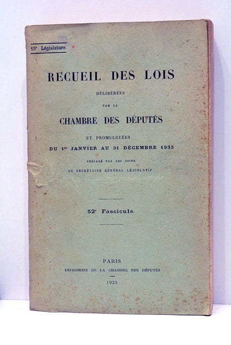 RECUEIL DES lois délibérées par la chambre des députés et …