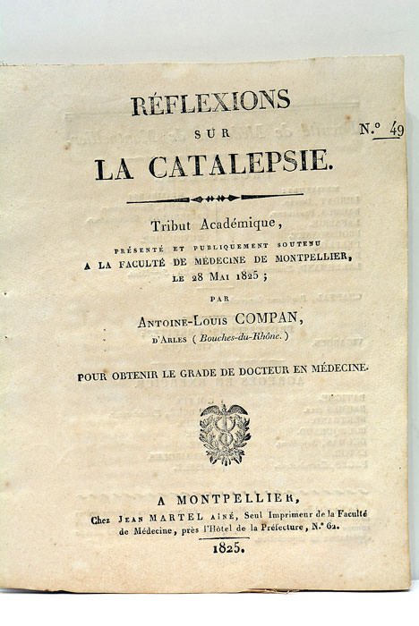 Réflexions sur la Catalepsie.