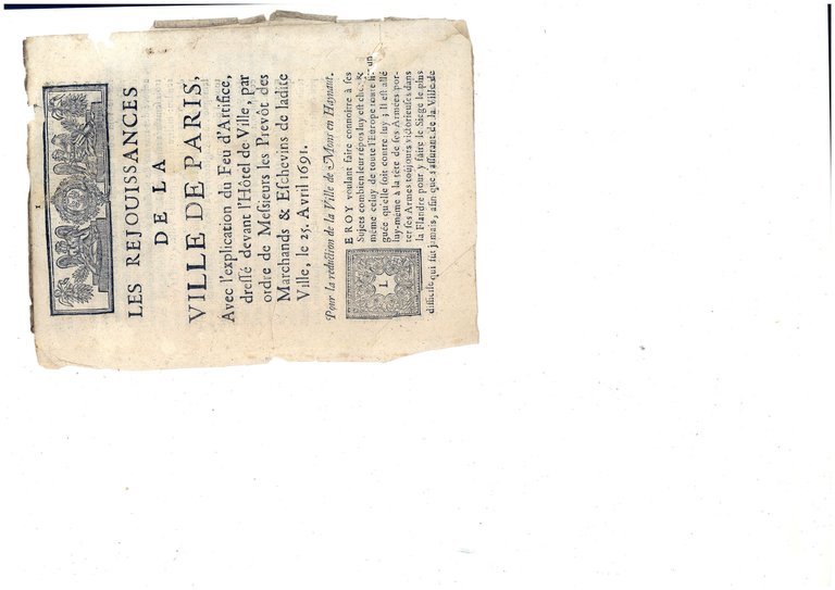 REJOUISSANCES (Les) de la Ville de Paris, avec l'explication du …