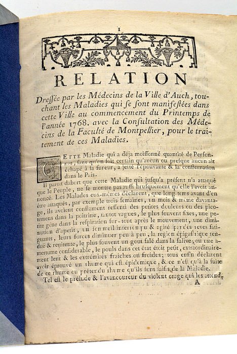 Relation dressée par les médecins de la ville d'Auch, touchant …