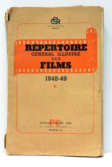 RÉPERTOIRE GÉNÉRAL ILLUSTRÉ DES FILMS. "ANNÉE CINÉMATOGRAPHIE" 1948-49.