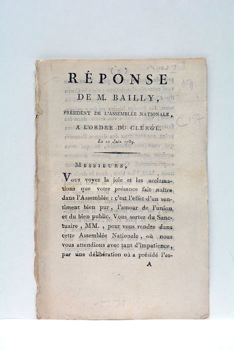 Réponse à l'Ordre du Clergé.