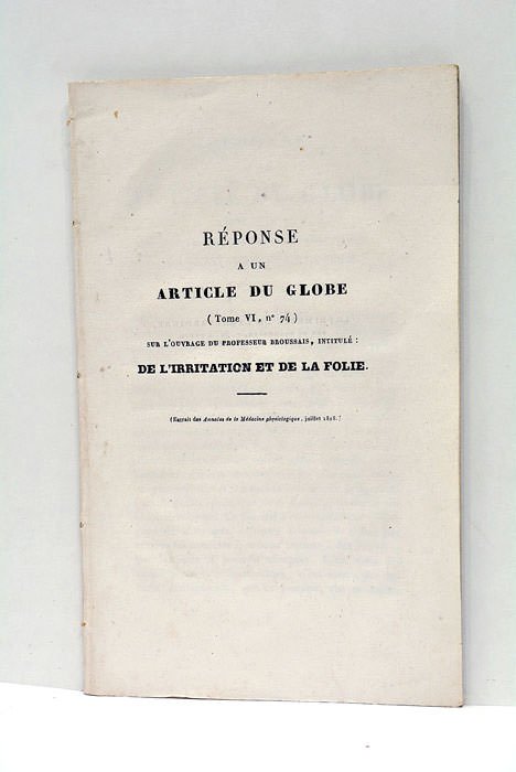 Réponse à un article du Globe (tome VI, nº74) sur …