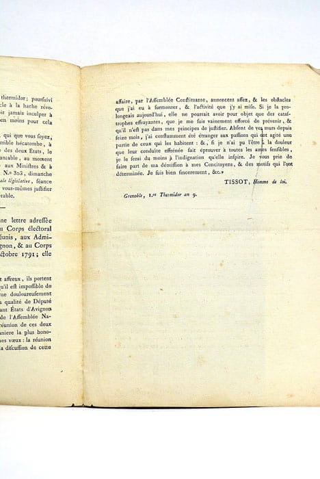 Résidant actuellement à Nismes, ci-devant envoyé par les Etats d'Avignon …