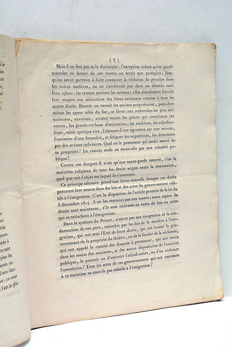 RESUME servant de réponse pour M. Julien, Propriétaire du Théatre …