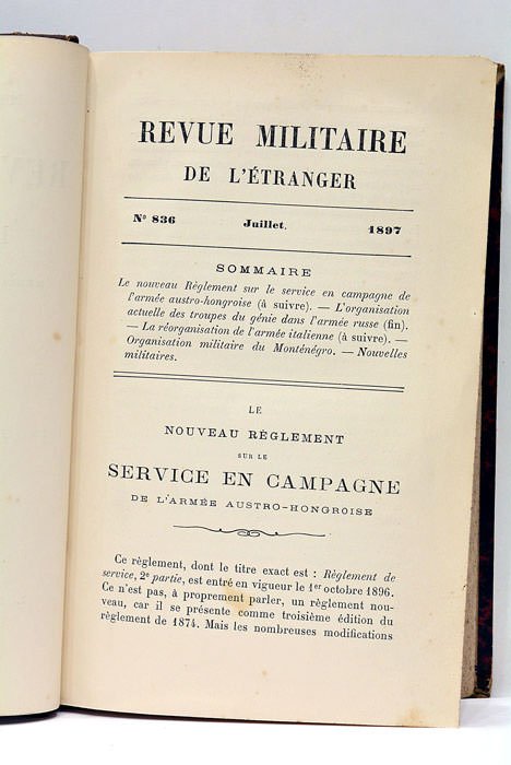 REVUE MILITAIRE DE L'ETRANGER rédigée a l'état-major de l'armée. XXVIe …