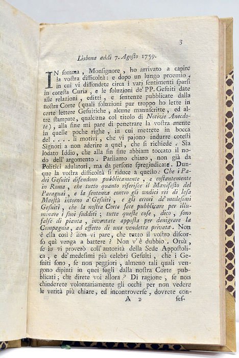 RISPOSTA PRIMA d'un Italiano Dimorante al Servizio del re fedelissimo …
