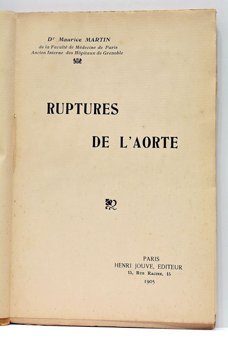 Ruptures de l'Aorte.