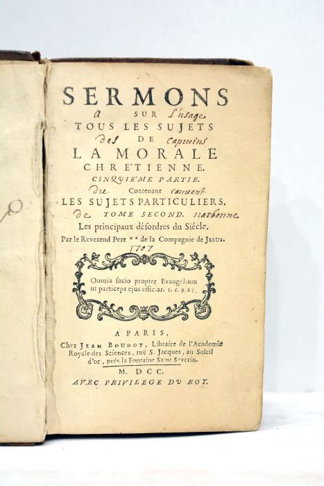 SERMONS sur tous les sujets de la Morale chrétienne. Cinquième …