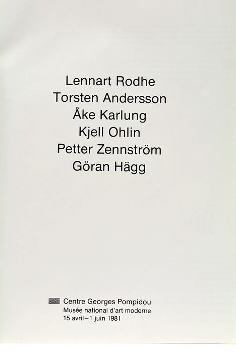 Sextant. Six artistes suédois contemporains.