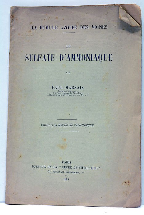 Sulfate (le) d'amoniaque. Extrait de la Revue de Viticulture.
