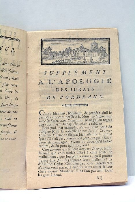 SUPPLEMENT à l'Apologie des Jurats de Bordeaux, d'après les Mémoires …