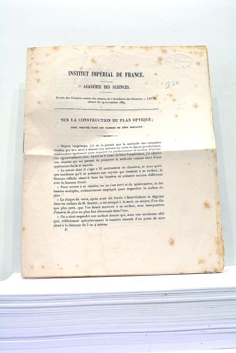 Sur la Construction du Plan Optique. Note trouvée dans les …