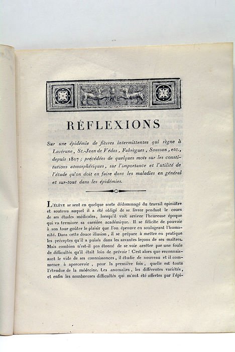 Sur une épidémie de fièvres intermittentes qui règne à Lavérune, …