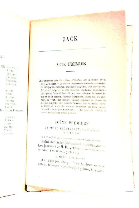 THEATRE, troisième série. Sapho, Jack, le Nabab.