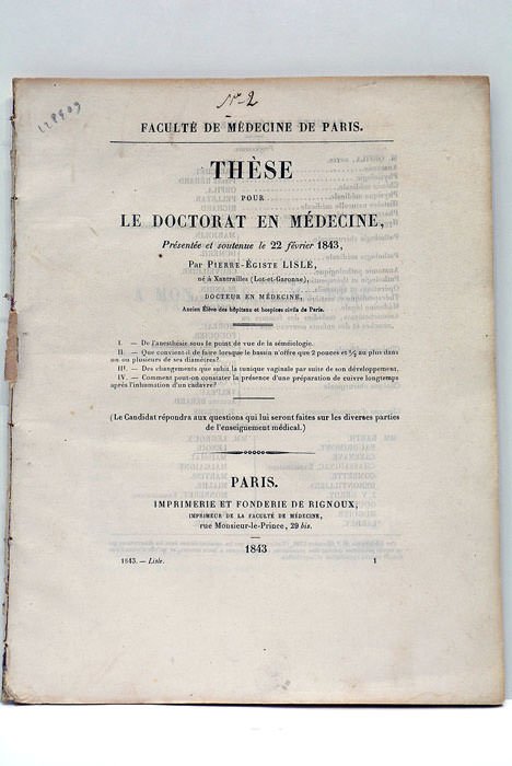 Thèse pour le Doctorat en Médecine, Présentée et soutenue le …