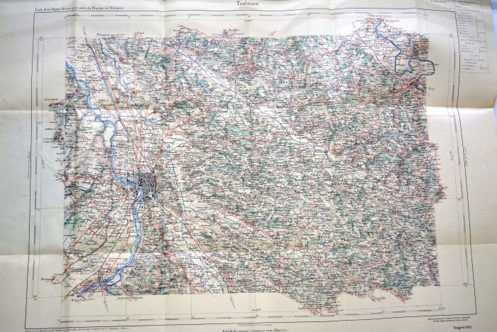 TOULOUSE. Carte à 1:100.000.