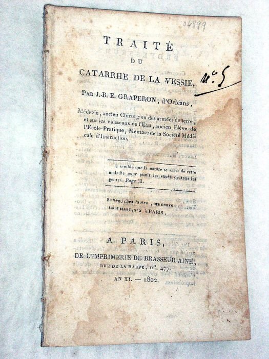 Traité du Catarrhe de la Vessie.