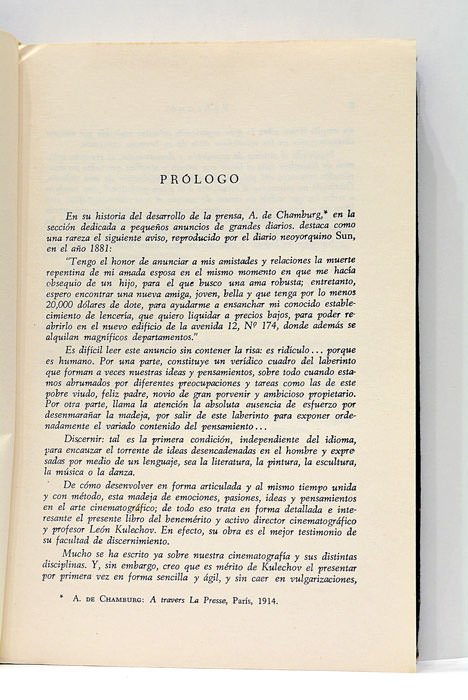 Tratado de la Realizacion Cinematografica. Prólogo de Sergio M. Eisenstein.