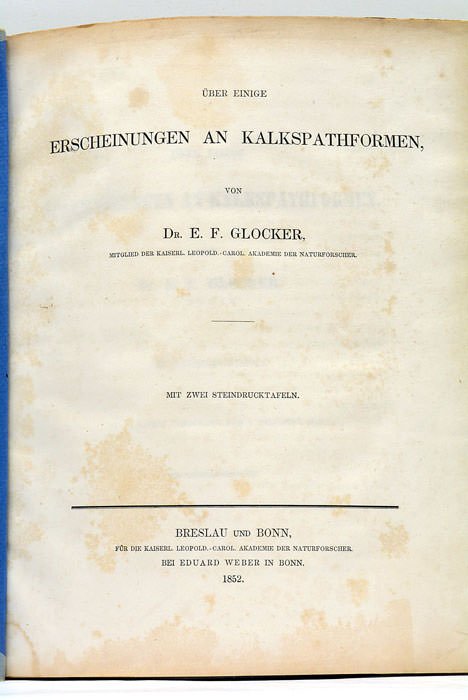 Uber einige Erscheinungen an Kalkspathformen.