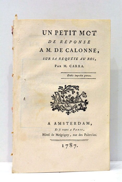 Un petit mot de réponse à M. de Calonne, sur …