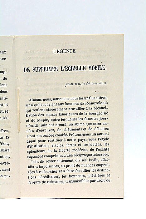 Urgence de supprimer l'échelle mobile. Seconde édition, revue et augmentée.