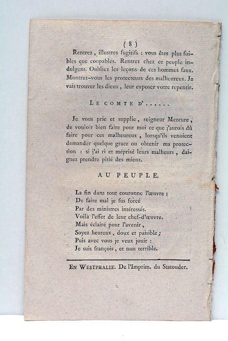 VA T'EN VOIR S'ILS VIENNENT, ou le repentir des Princes …