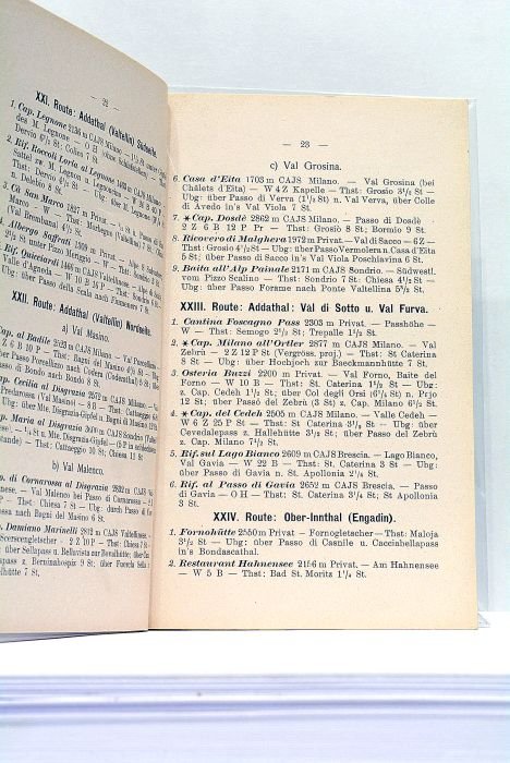 Verzeichniss der Schutzhütten und Unterkunftshäuser in den Alpen.