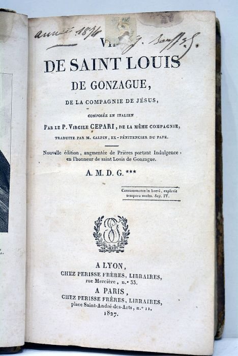 Vie de Saint Louis de Gonzague de la Compagnie de …