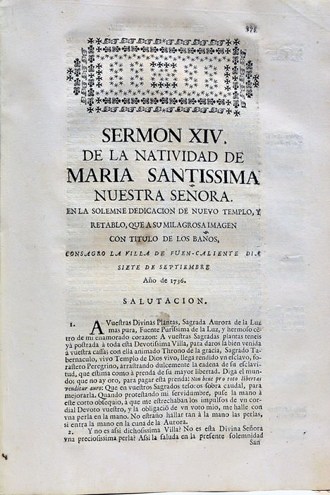 Viridario Sagrado de Sermones Varios. Dividido en dos partes, que …