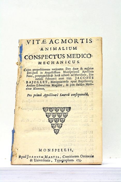Vitae ac Mortis Animalium conspectus medico-mechanicus.
